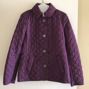 Purple quilted Burberry Brit jacket